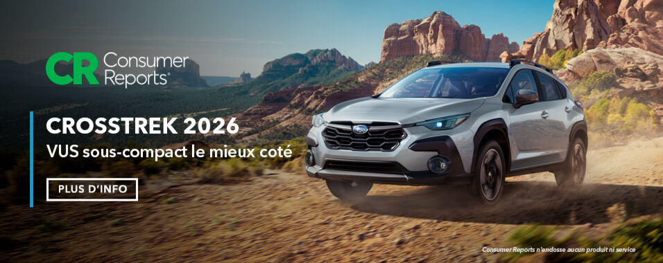 Voyez comment la Subaru Crosstrek 2026 se compare aux autres VUS sous-compacts dans ces évaluations.
